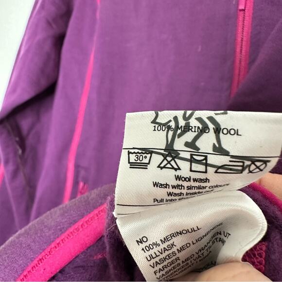 Bergans of Norway Purple Merino Wool Vikke Lady Zip Up Jacket Large - Picture 7 of 7